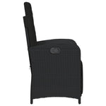 3 részes fekete polyrattan bisztrógarnitúra párnával 6