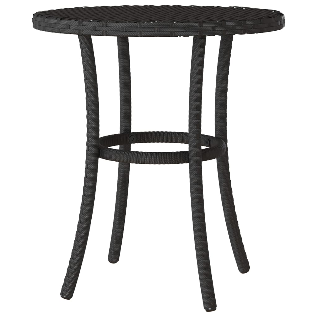 3 részes fekete polyrattan bisztrógarnitúra párnával 9