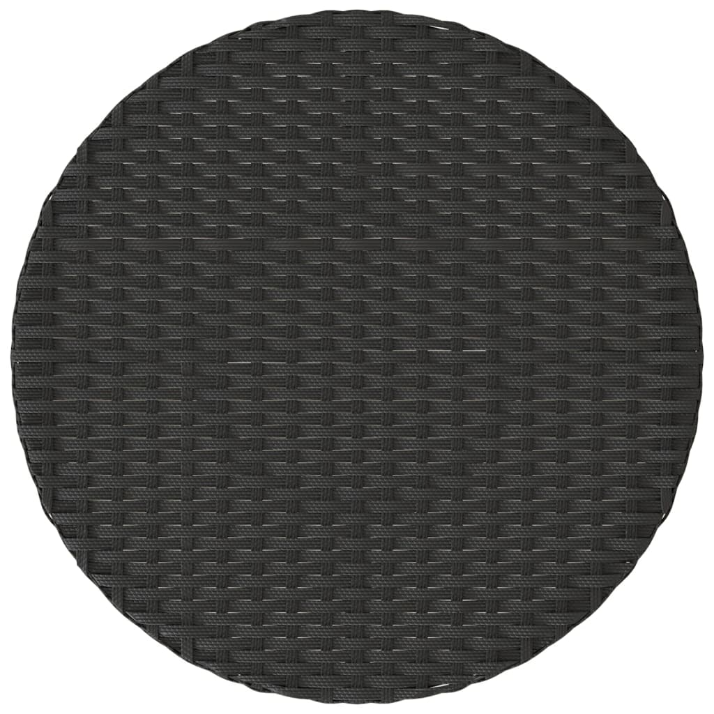 3 részes fekete polyrattan bisztrógarnitúra párnával 10