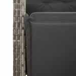 3 részes szürke polyrattan bisztrógarnitúra párnákkal 12