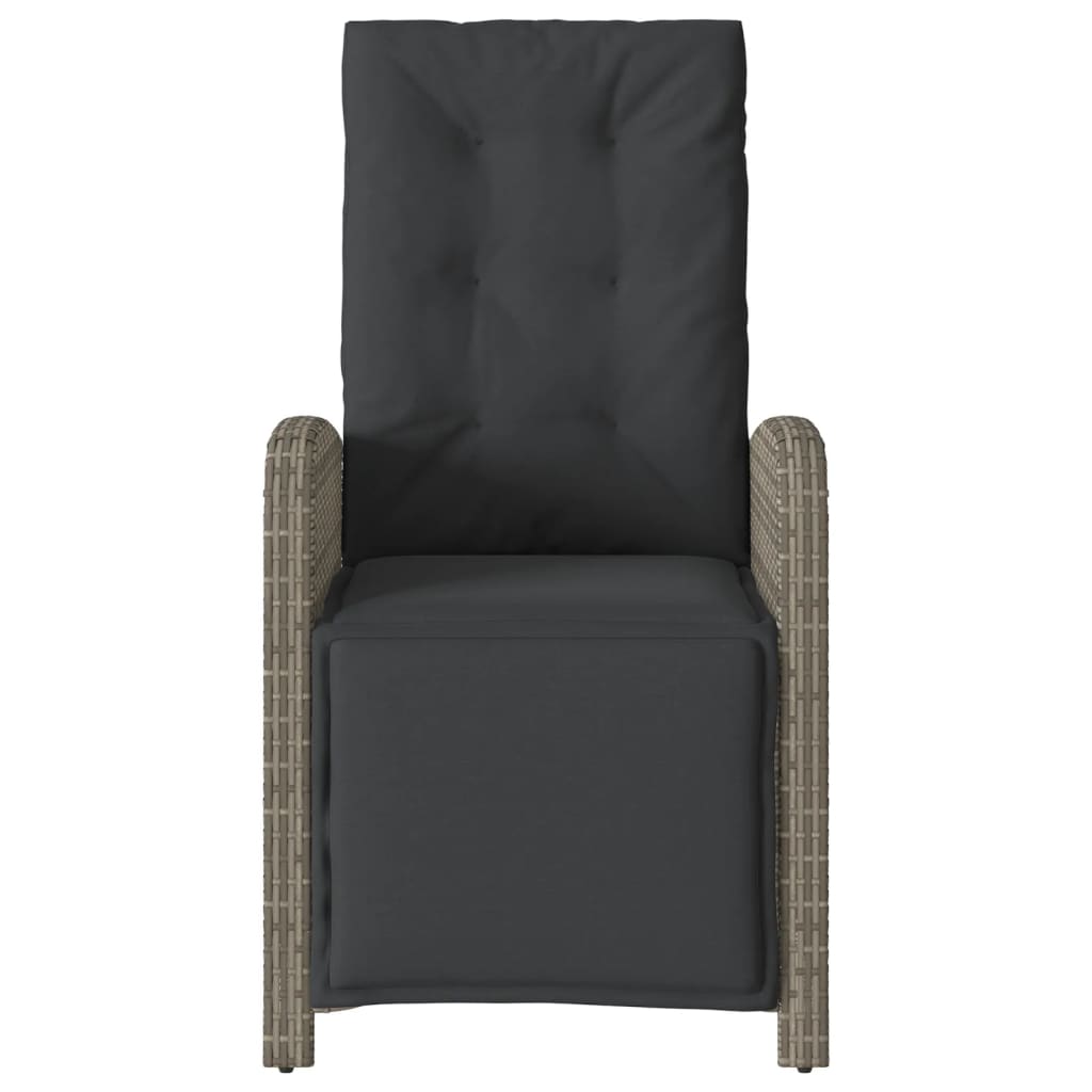 3 részes szürke polyrattan bisztrógarnitúra párnákkal 5