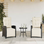 3 részes fekete polyrattan bisztrógarnitúra párnával 3