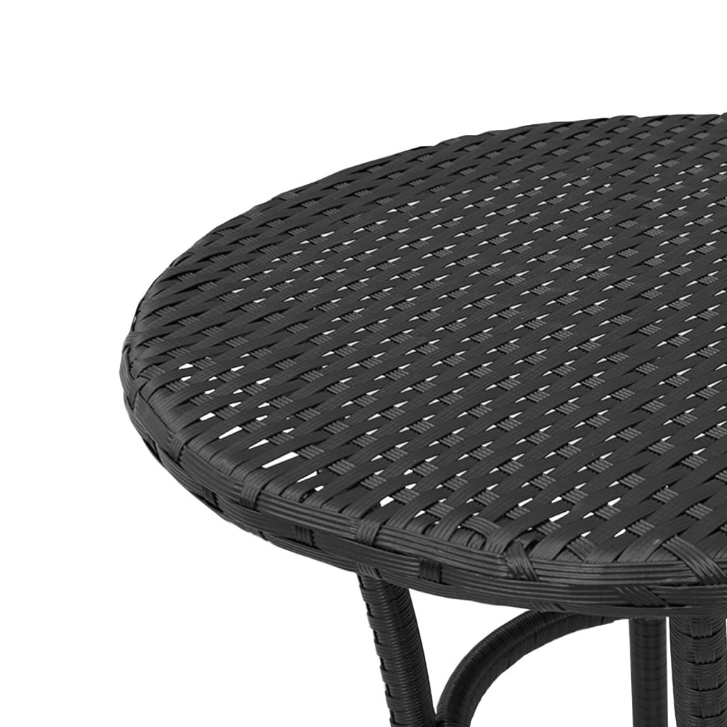3 részes fekete polyrattan bisztrógarnitúra párnával 14