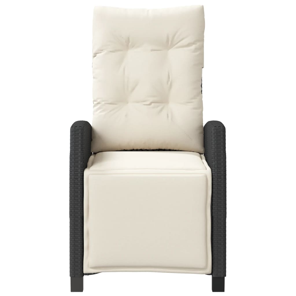 3 részes fekete polyrattan bisztrógarnitúra párnával 5
