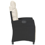 3 részes fekete polyrattan bisztrógarnitúra párnával 6