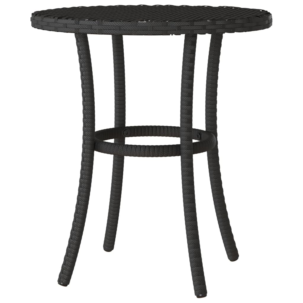3 részes fekete polyrattan bisztrógarnitúra párnával 9