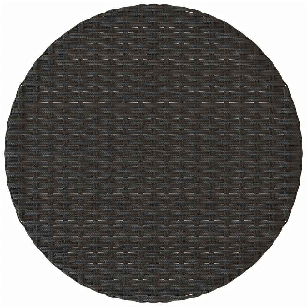 3 részes fekete polyrattan bisztrógarnitúra párnával 10