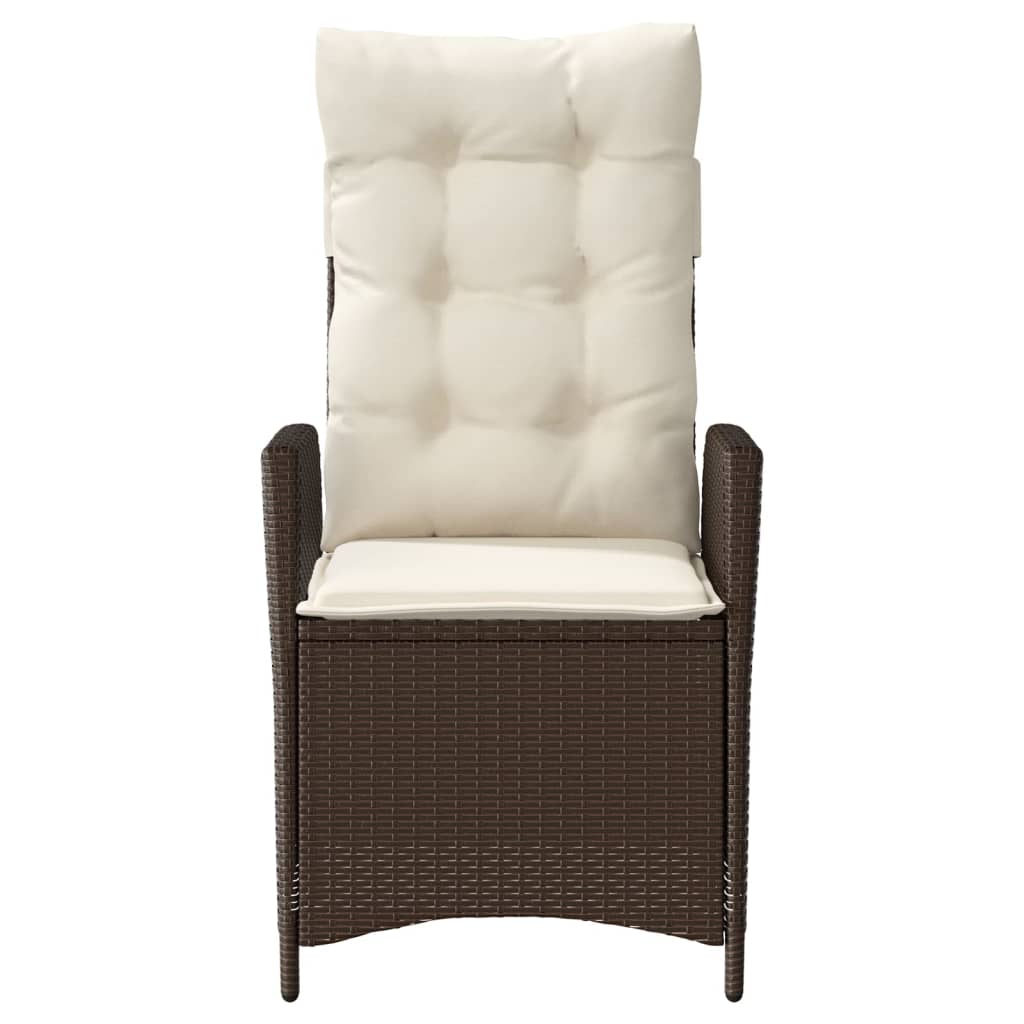 3 részes barna polyrattan bisztrógarnitúra párnákkal 5