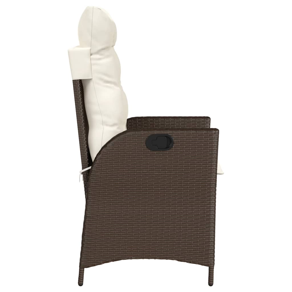 3 részes barna polyrattan bisztrógarnitúra párnákkal 6