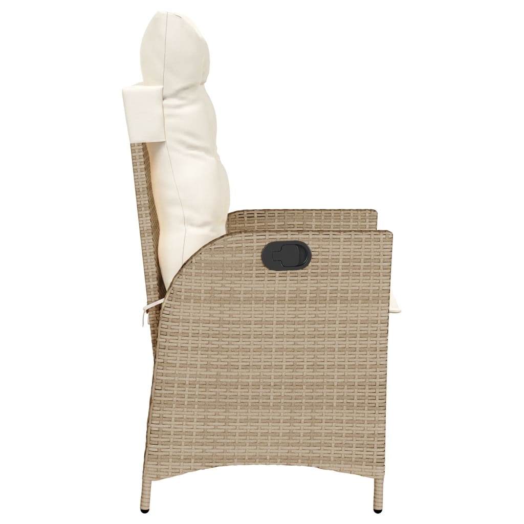 3 részes bézs polyrattan bisztrógarnitúra párnával 6