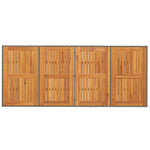 Szürke polyrattan akácfa lapos kerti asztal 190 x 80 x 74 cm 7
