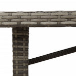 Szürke polyrattan akácfa lapos kerti asztal 190 x 80 x 74 cm 9