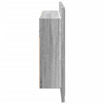 Szürke sonoma akril LED-es tükrös fürdőszobaszekrény 80x12x45cm 8