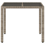 Szürke polyrattan üveglapos kerti asztal 90 x 90 x 75 cm 4
