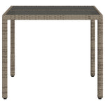 Szürke polyrattan üveglapos kerti asztal 90 x 90 x 75 cm 5