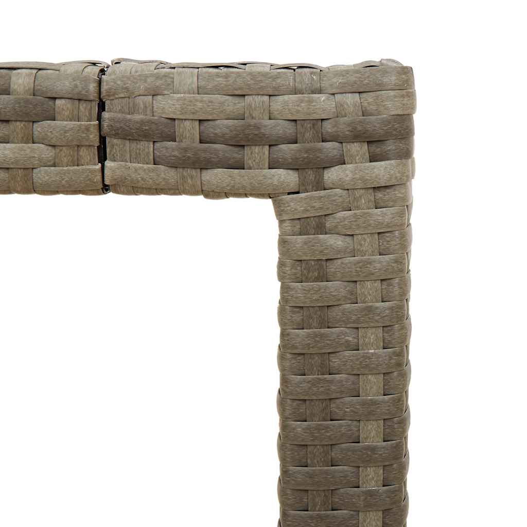 Szürke polyrattan üveglapos kerti asztal 90 x 90 x 75 cm 9