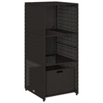 Fekete polyrattan kerti tárolószekrény 50 x 55 x 115 cm 2