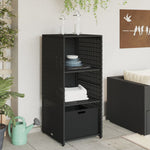 Fekete polyrattan kerti tárolószekrény 50 x 55 x 115 cm 3