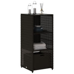 Fekete polyrattan kerti tárolószekrény 50 x 55 x 115 cm 4