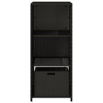 Fekete polyrattan kerti tárolószekrény 50 x 55 x 115 cm 7