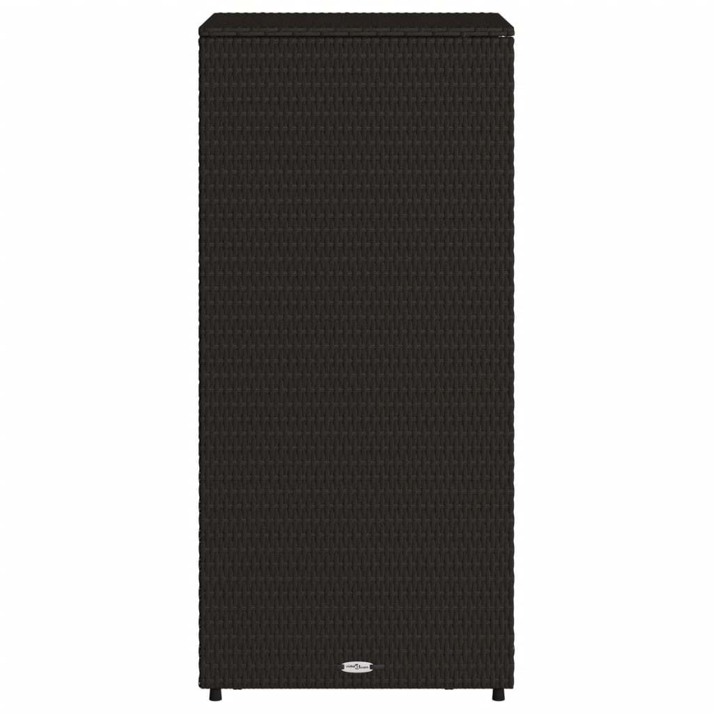 Fekete polyrattan kerti tárolószekrény 50 x 55 x 115 cm 8