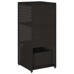 Fekete polyrattan kerti tárolószekrény 50 x 55 x 115 cm 9