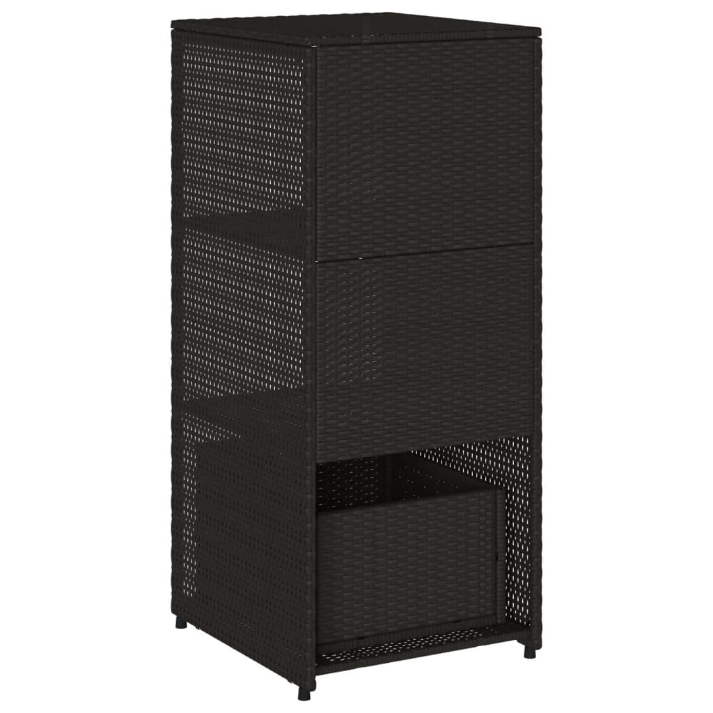 Fekete polyrattan kerti tárolószekrény 50 x 55 x 115 cm 9
