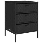Fekete polyrattan kerti tárolószekrény 55 x 59 x 80 cm 2