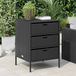 Fekete polyrattan kerti tárolószekrény 55 x 59 x 80 cm 3