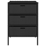 Fekete polyrattan kerti tárolószekrény 55 x 59 x 80 cm 5