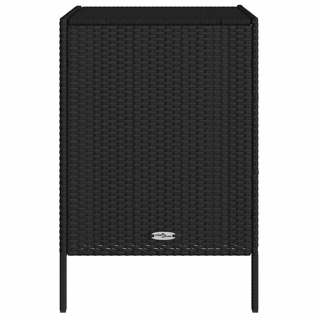 Fekete polyrattan kerti tárolószekrény 55 x 59 x 80 cm 6