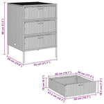 Fekete polyrattan kerti tárolószekrény 55 x 59 x 80 cm 11