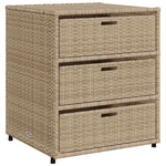 Bézs polyrattan kerti tárolószekrény 55 x 59 x 69 cm 2