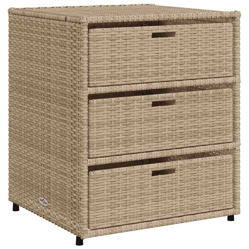 Bézs polyrattan kerti tárolószekrény 55 x 59 x 69 cm 2