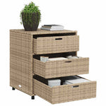 Bézs polyrattan kerti tárolószekrény 55 x 59 x 69 cm 4