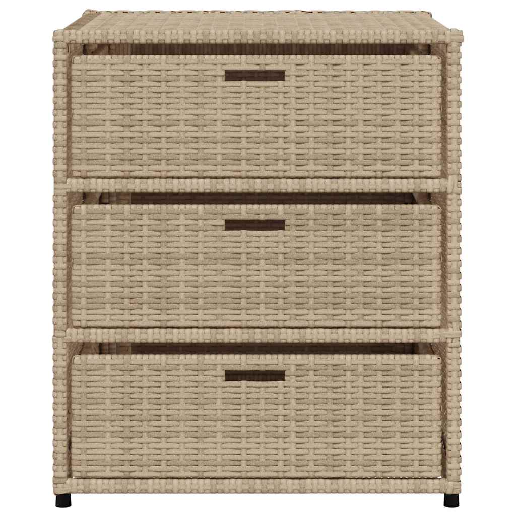 Bézs polyrattan kerti tárolószekrény 55 x 59 x 69 cm 5