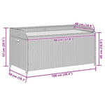 Bézs polyrattan és akácfa tárolópad 100 x 50 x 52 cm 12