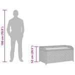 Bézs polyrattan és akácfa tárolópad 100 x 50 x 52 cm 13