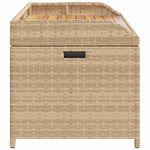 Bézs polyrattan és akácfa tárolópad 100 x 50 x 52 cm 7