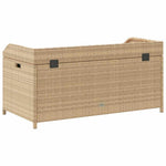 Bézs polyrattan és akácfa tárolópad 100 x 50 x 52 cm 8