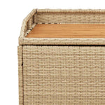 Bézs polyrattan és akácfa tárolópad 100 x 50 x 52 cm 11