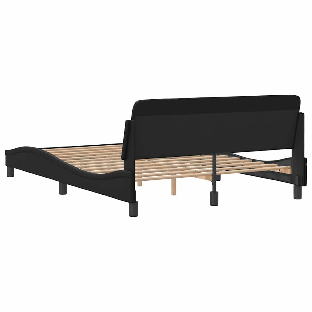 Fekete műbőr ágykeret Dover 135 x 190 cm 6