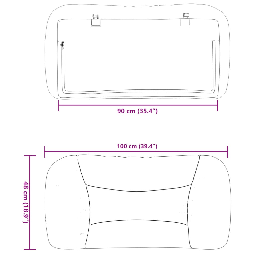 Tópszínű szövet fejtámla párna Hvar 90 cm 10