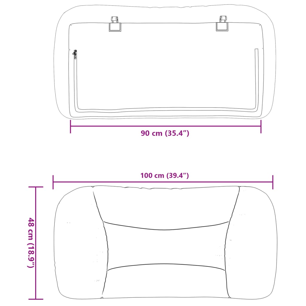 Kék szövet fejtámla párna Hvar 90 cm 10