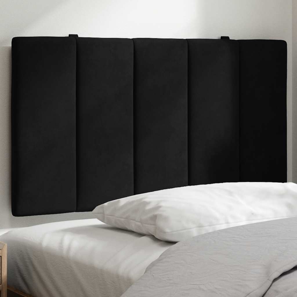 Fekete bársony fejtámla párna Hanko 80 cm