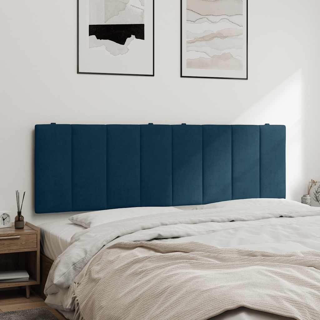Kék bársony fejtámla párna Hanko 160 cm 4