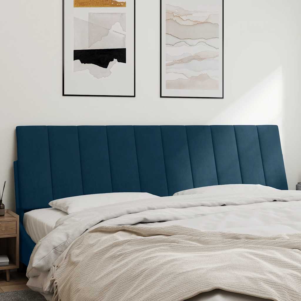 Kék bársony fejtámla párna Hanko 180 cm 3
