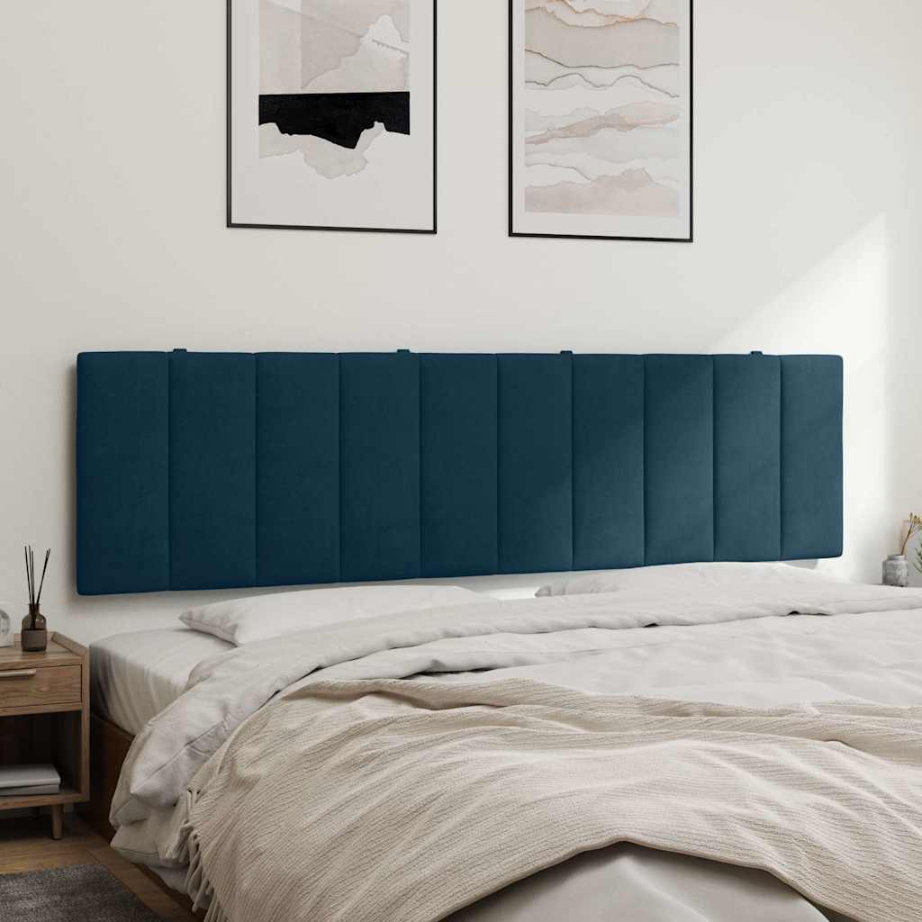 Kék bársony fejtámla párna Hanko 180 cm 4