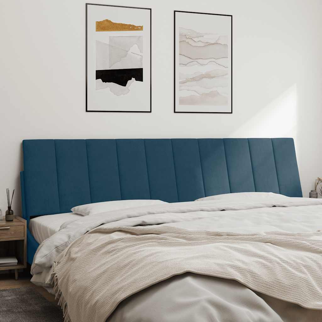 Kék bársony fejtámla párna Hanko 200 cm 3