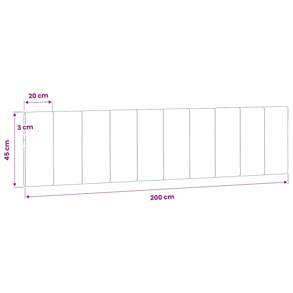 Kék bársony fejtámla párna Hanko 200 cm 9